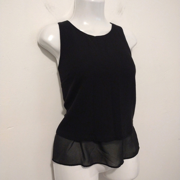 Banana Republic Factory - Sleeveless Texture Over Sheer Zipped Top - Picture 5 of 16